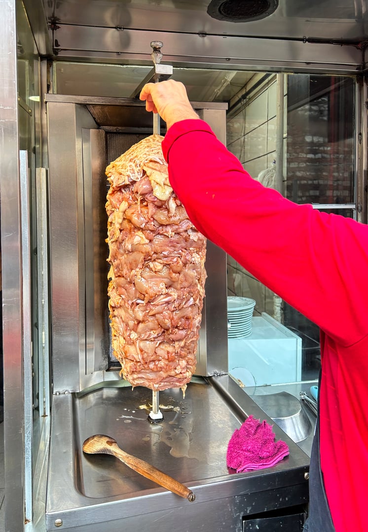 Turkish kebab being freshly made