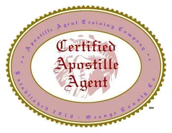 Official Seal of a Certified Apostille Agent ensuring 100% acceptance by foreign governments.