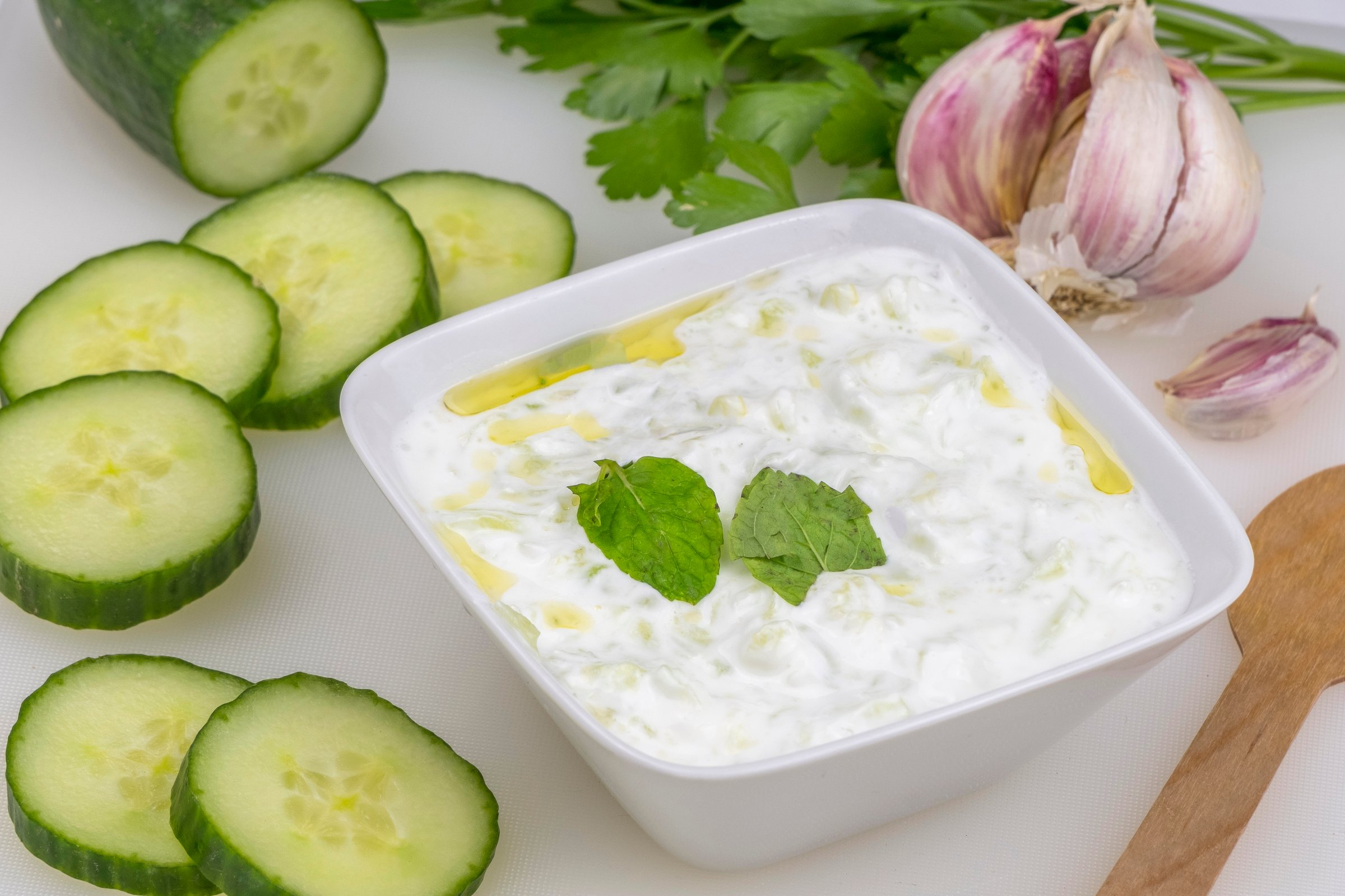 Tzatziki Greek sauce with yogurt and cucumber