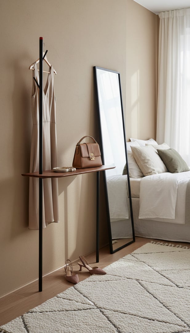 Klesstativ som outfit-stasjon