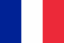 Flag of France with vertical blue, white, and red stripes from left to right.