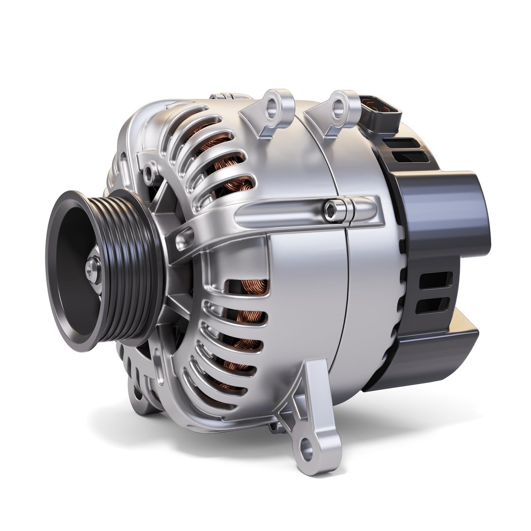 Car alternator isolated on white background 3D render