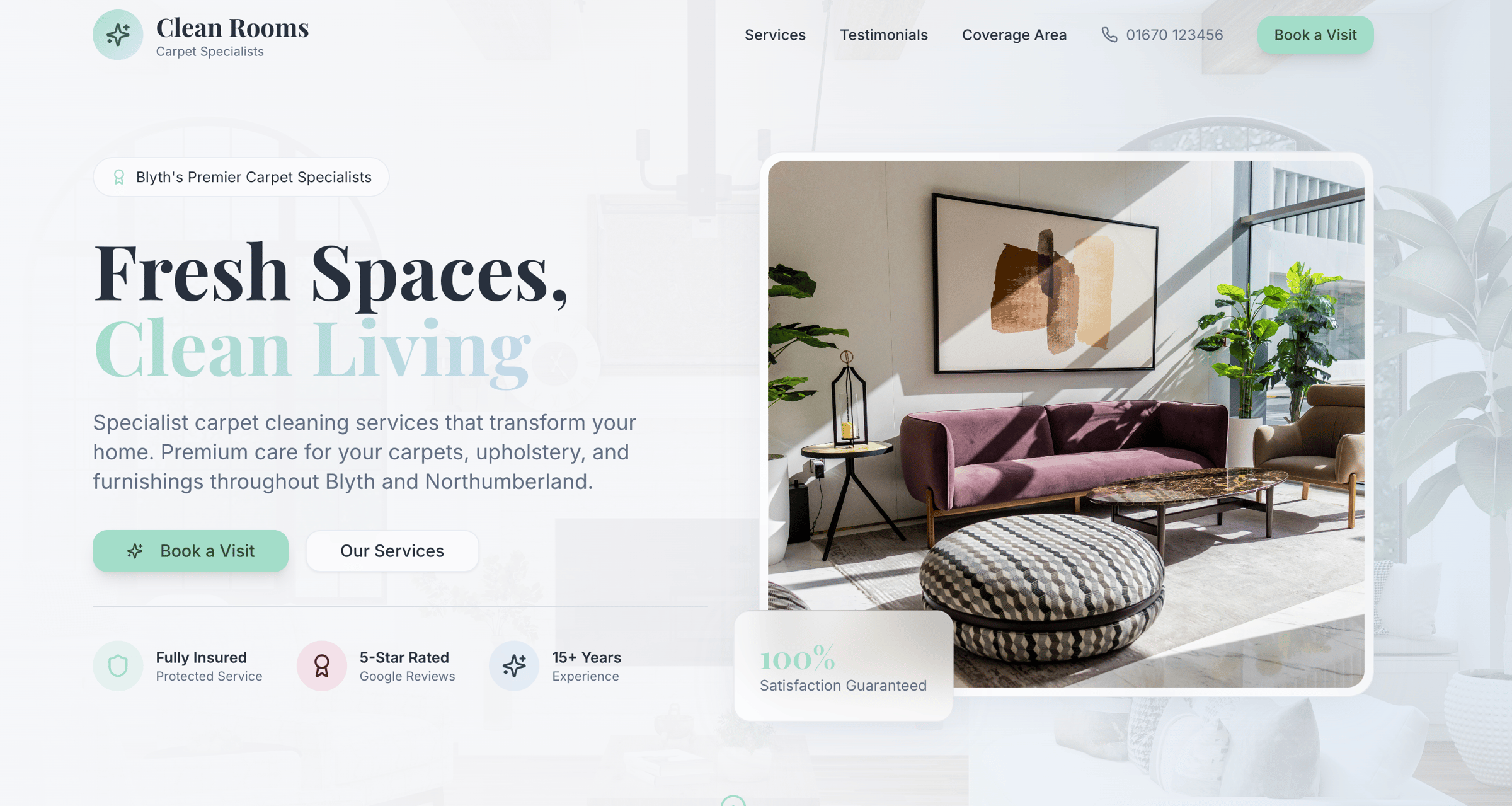 Clean Rooms Home website example