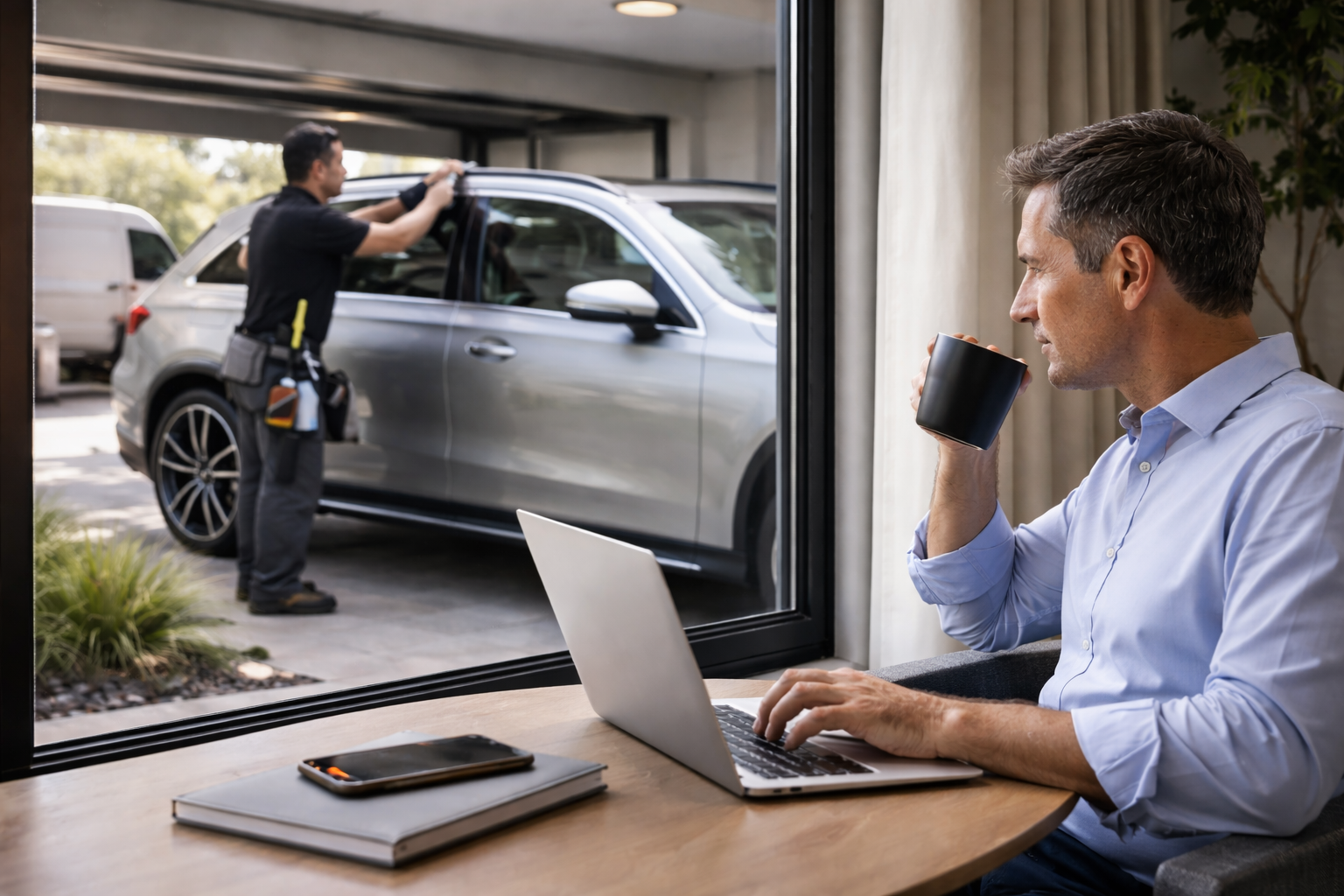 Professional mobile car service at home or office location