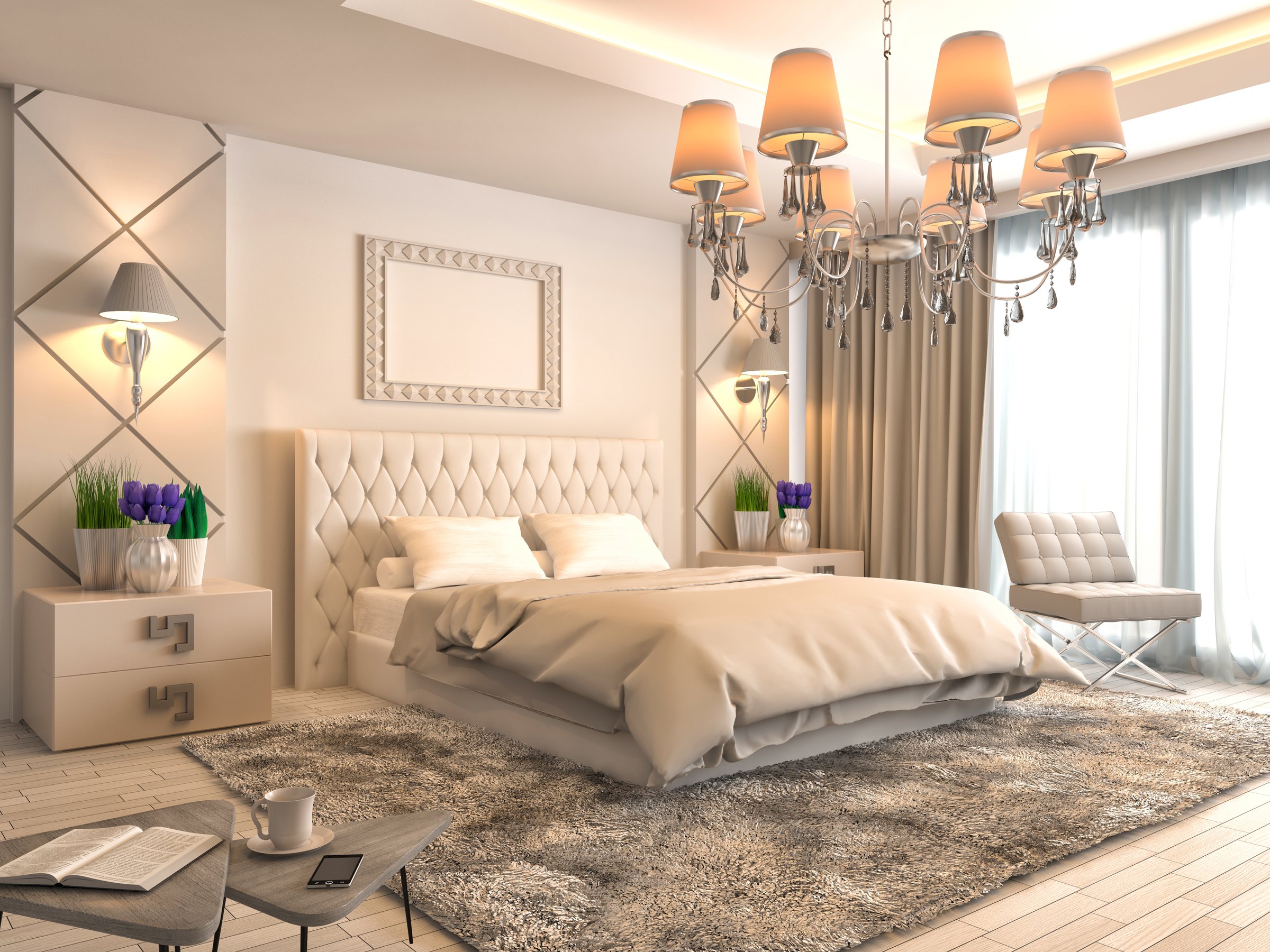 Bedroom interior. 3d illustration