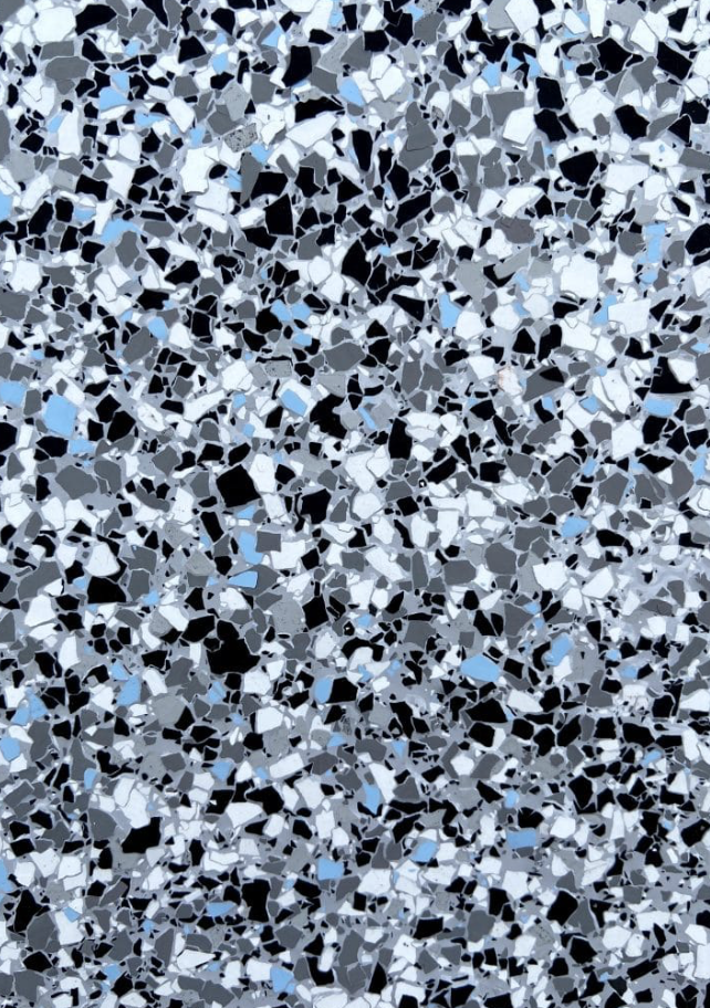 Grey flake epoxy flooring system