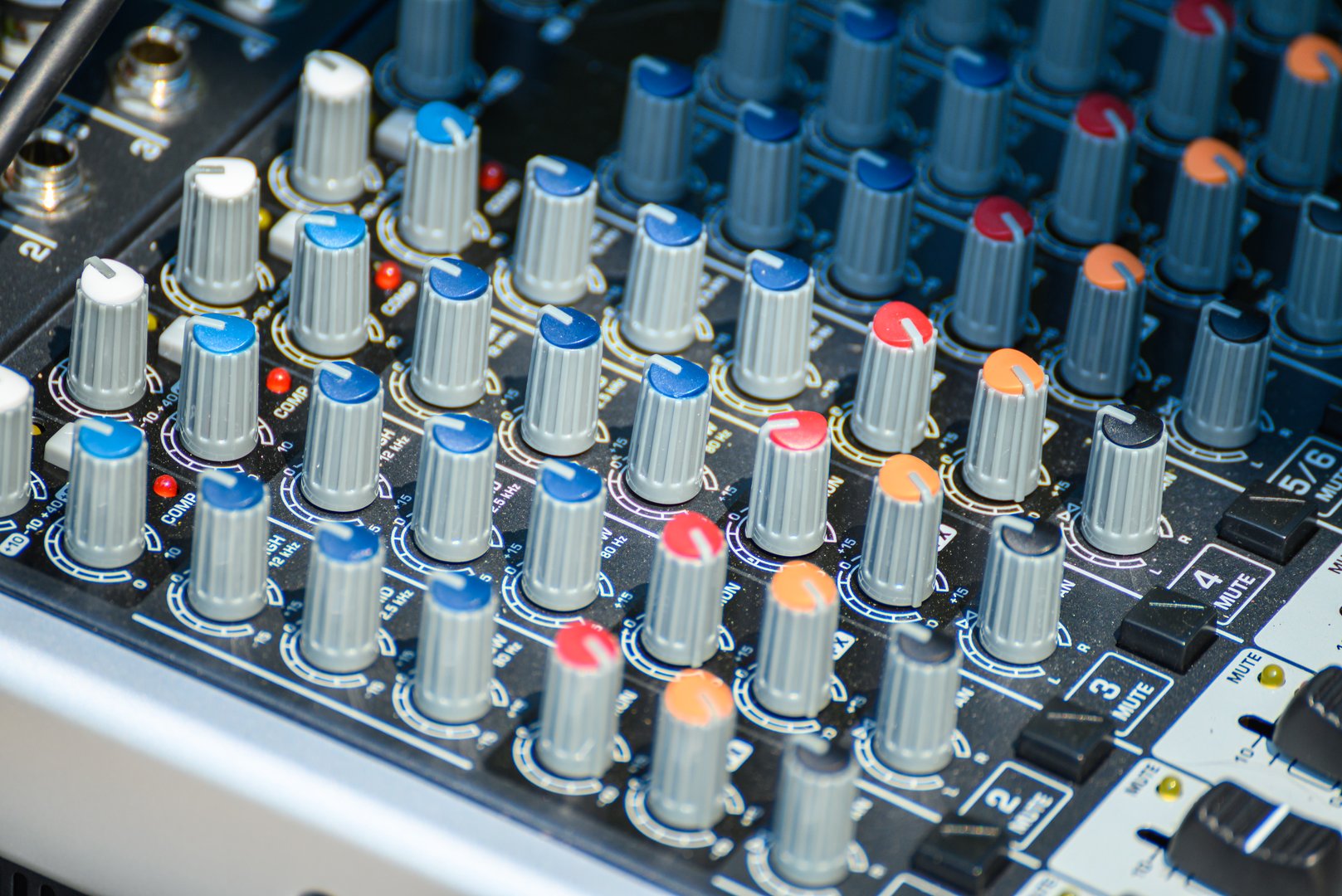 The texture of a music mixing console. Abstract Music