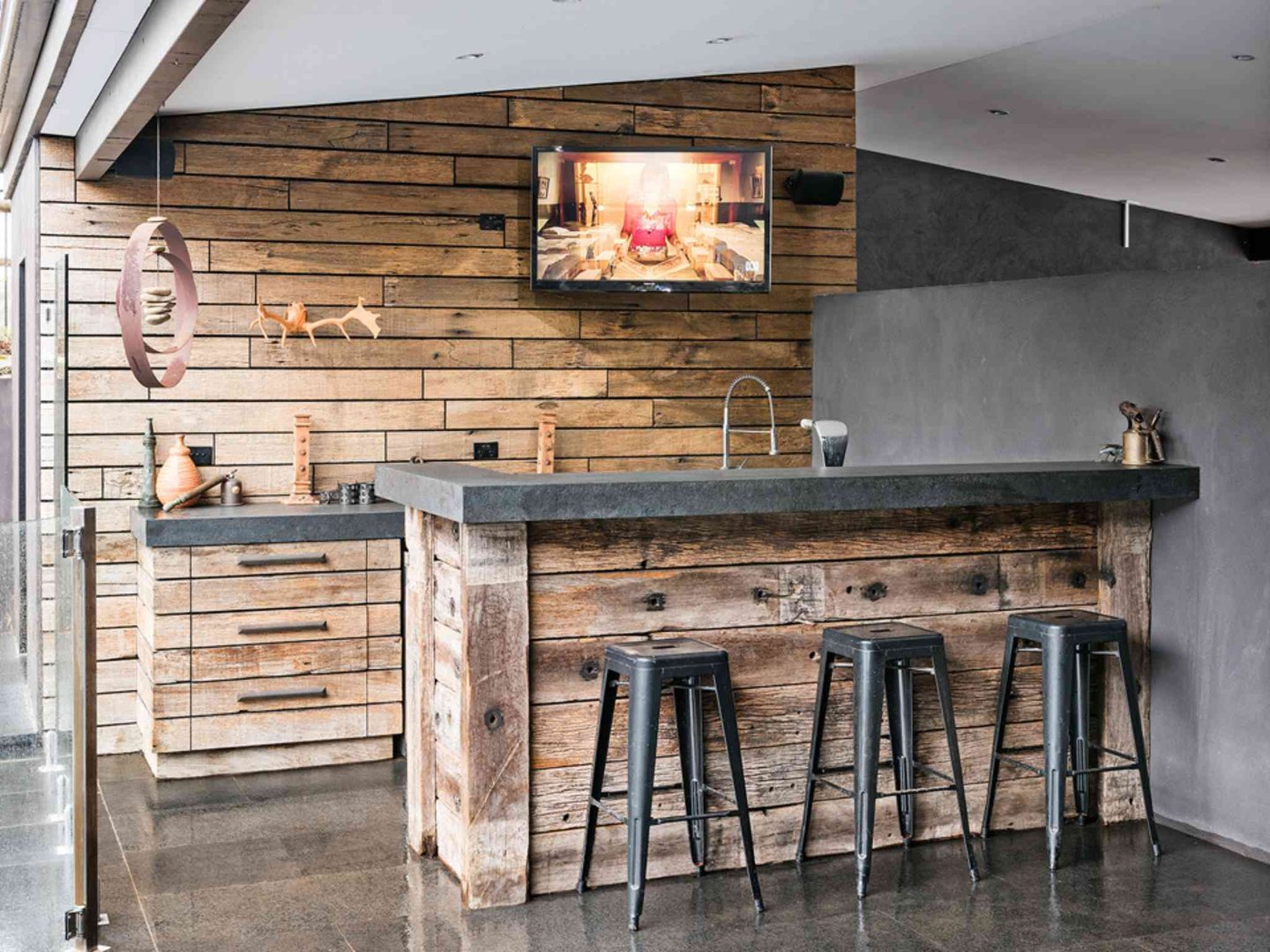 Classic kitchen design with timber cabinetry and white countertops crafted by Individual Design