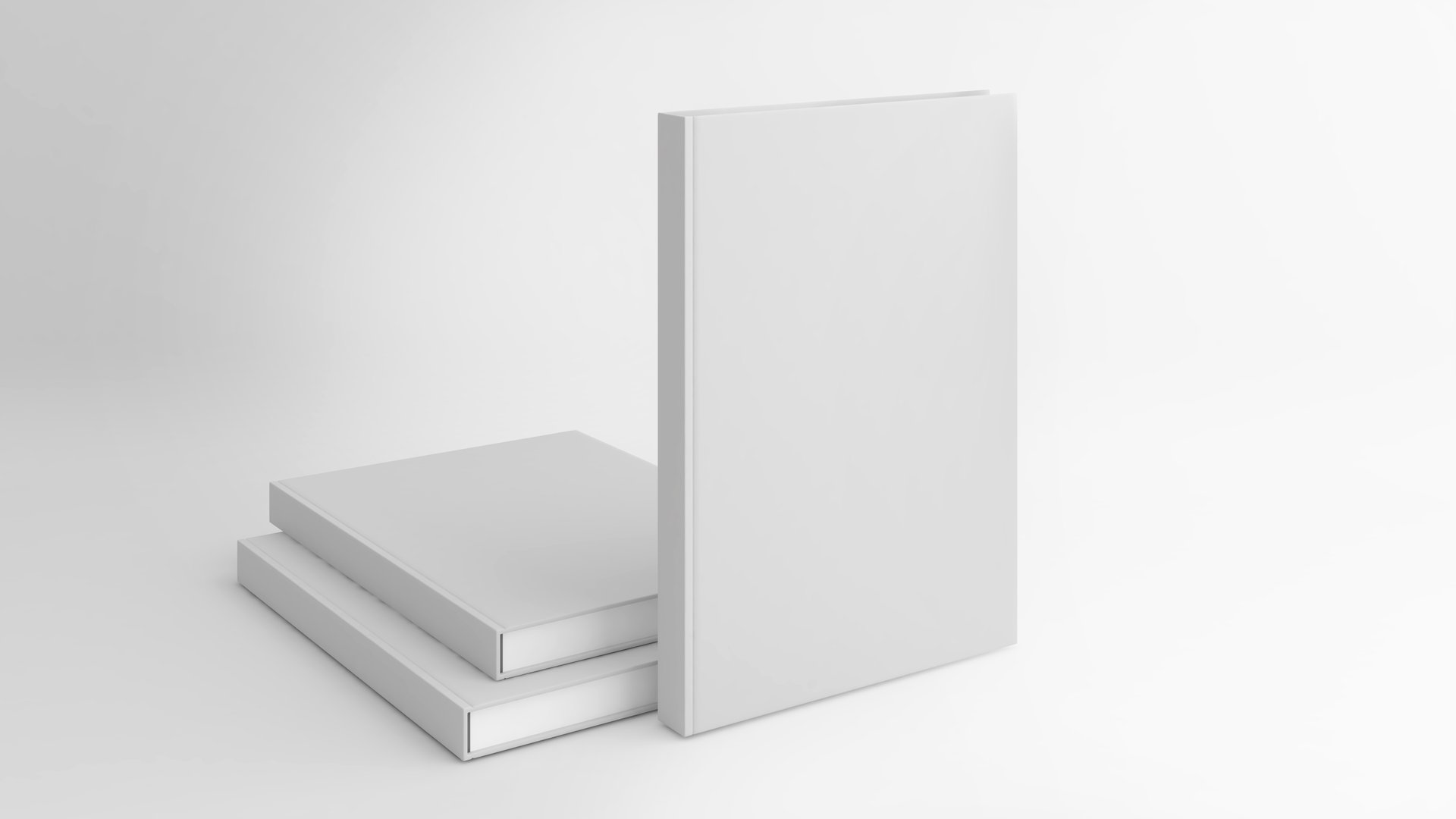 Blank cover book isolated on white background.book cover template,mock up,3d rendering