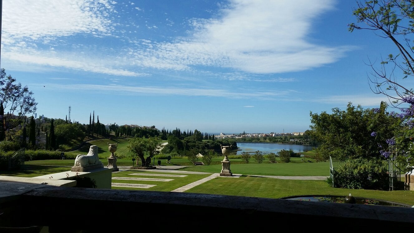 Flamingos Golf Course with Villa Padierna Palace Hotel in Benahavis Marbella