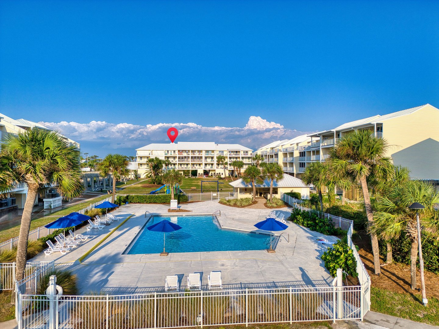 Cape San Blas beachfront rental at SeaCliffs showing Gulf-front townhome with direct beach access and pristine white sand beaches
