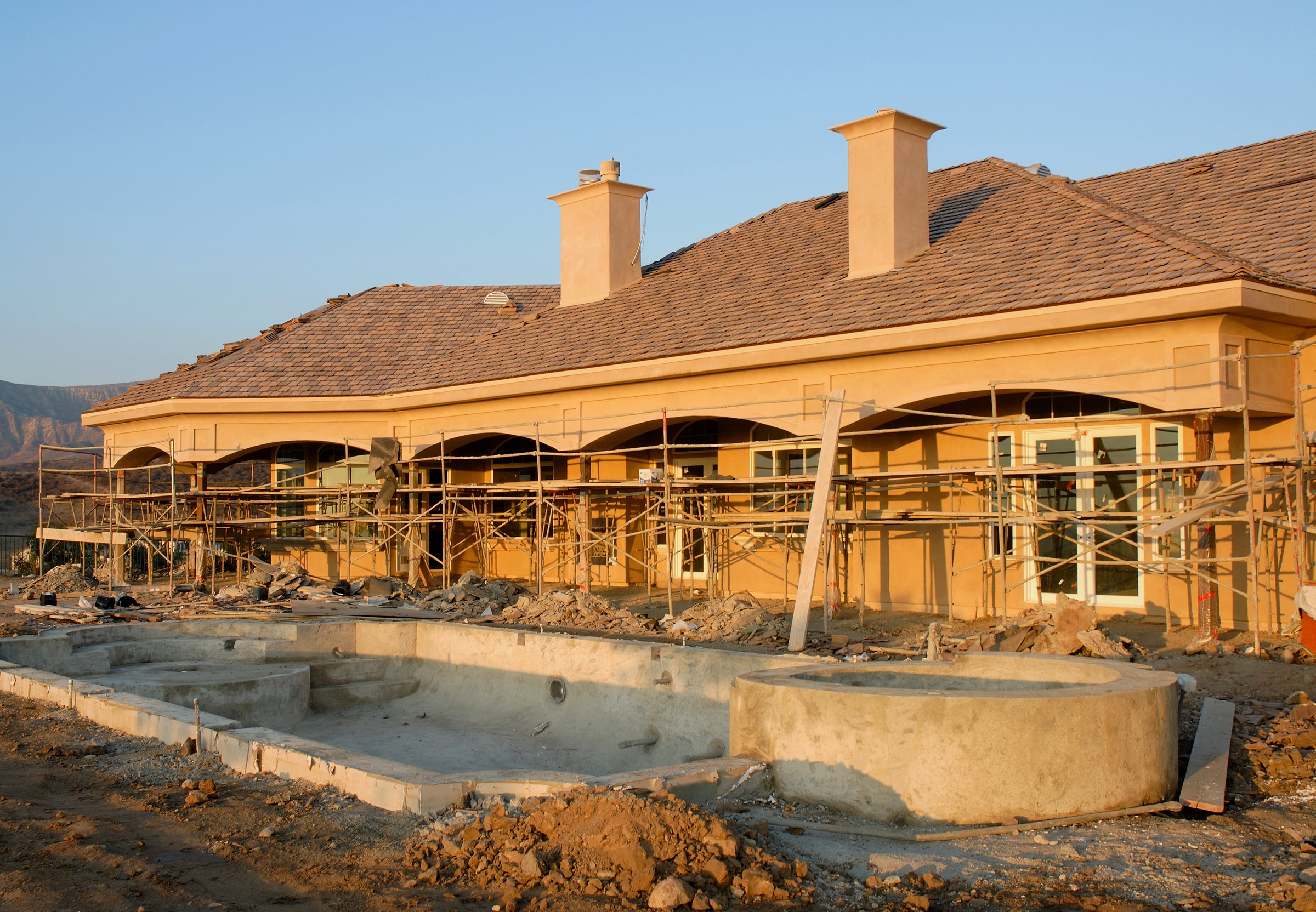 residential construction of luxury estate home