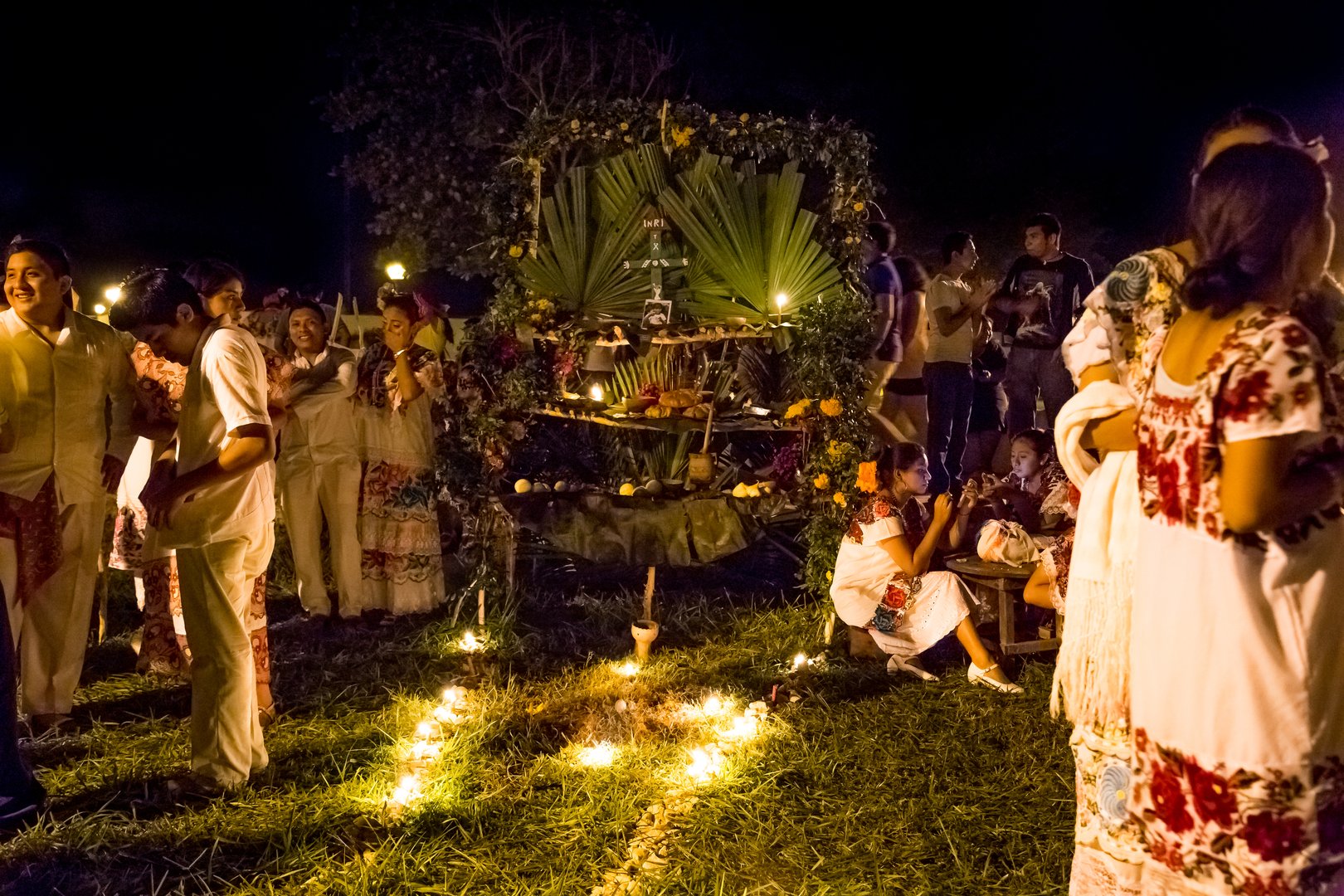 Yucatan, Mexico - October 30, 2014: Dia de los Muertos or Day of the Dead celebration. The holiday celebrated throughout Mexico, America