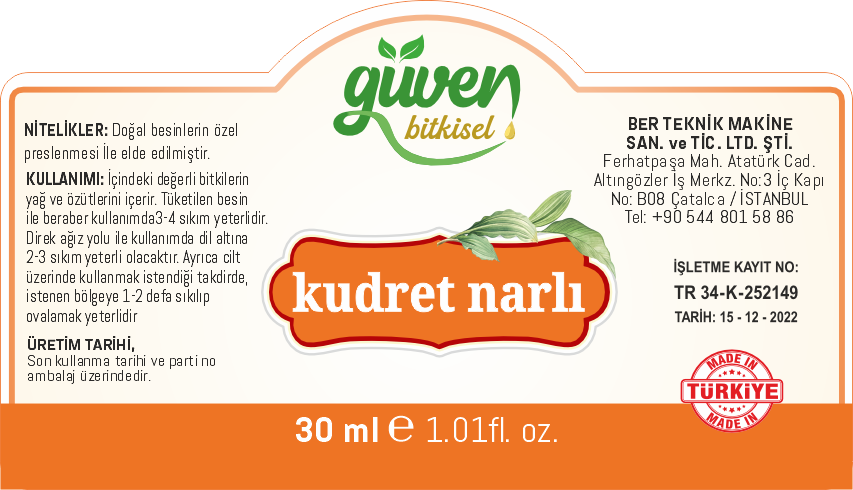 KUDRET NARLI Etiket