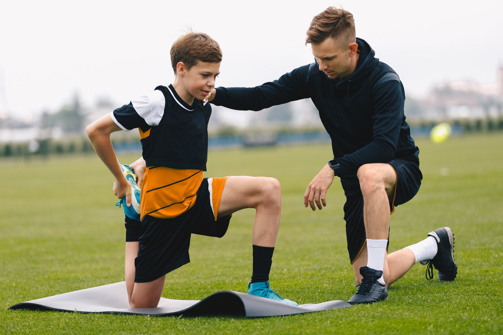 Teenager stretching
