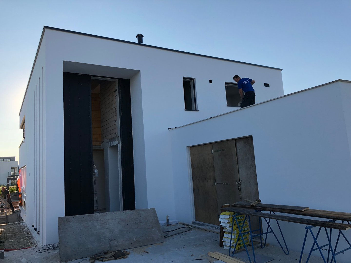 spachtelputz gevel stucwerk project oss tns afbouw