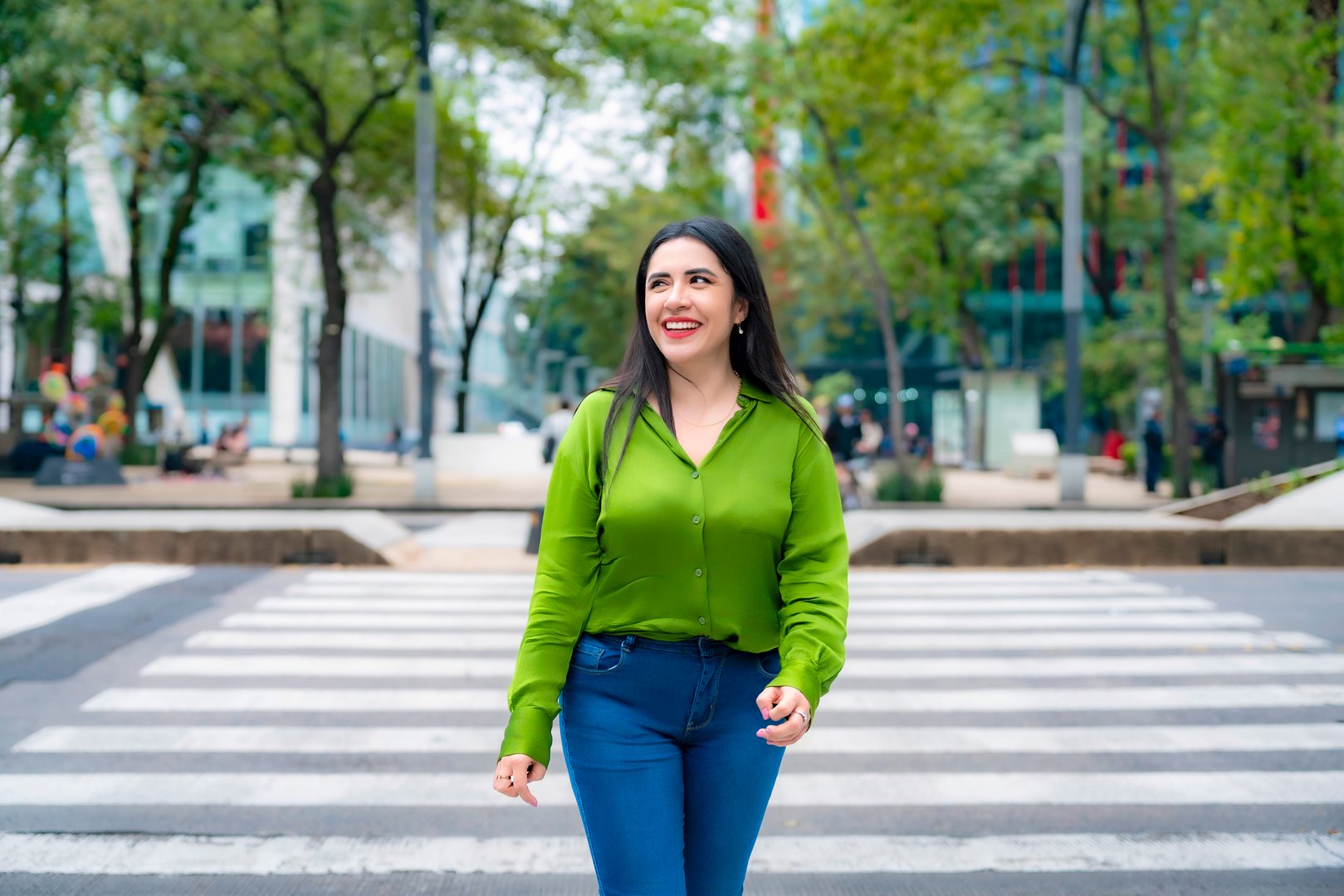 Confident young happy Latina woman