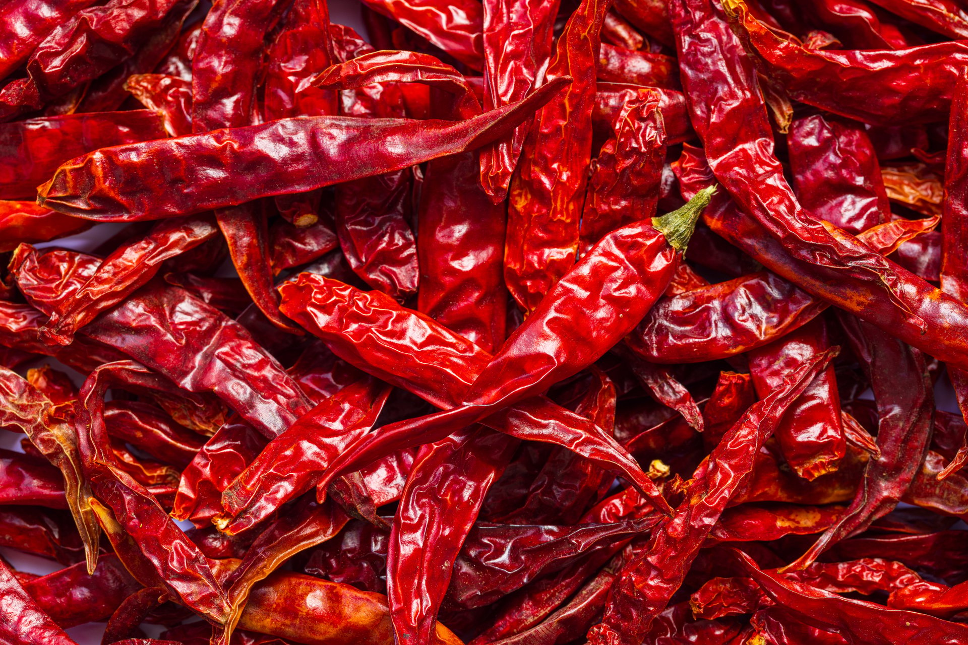 Macro red dried chili,Dried red chilies are being dried in the sun. photography with a macro lens and depth of field.