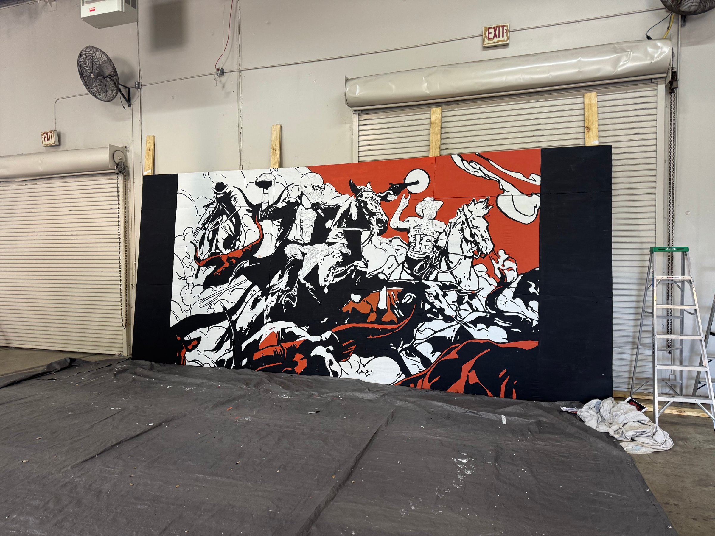 Arch Manning mural process