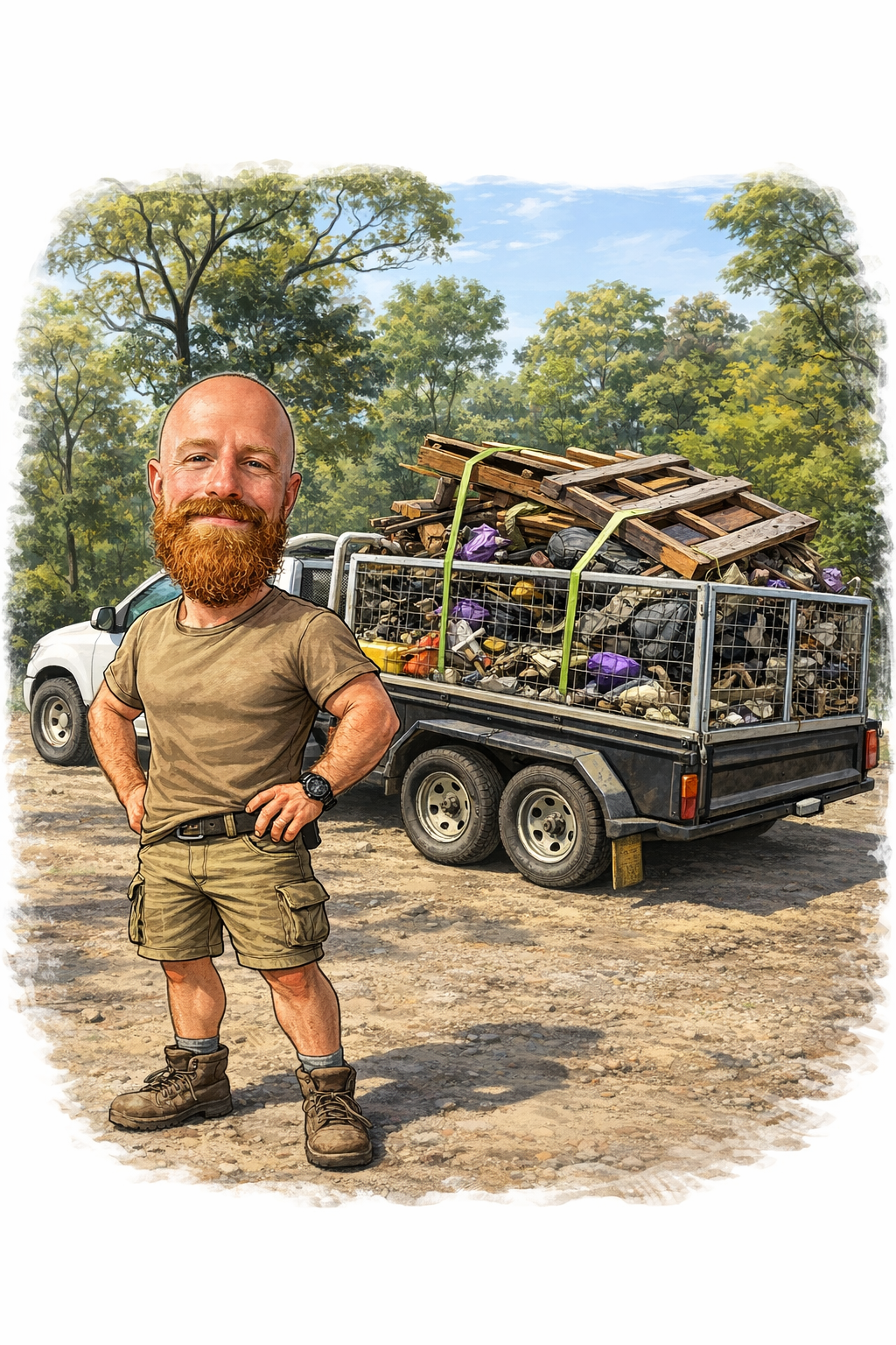 Before and after waste removal transformation