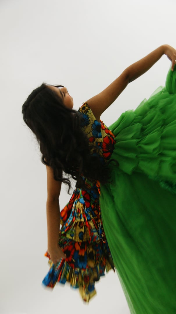 Fashion model in elegant dress