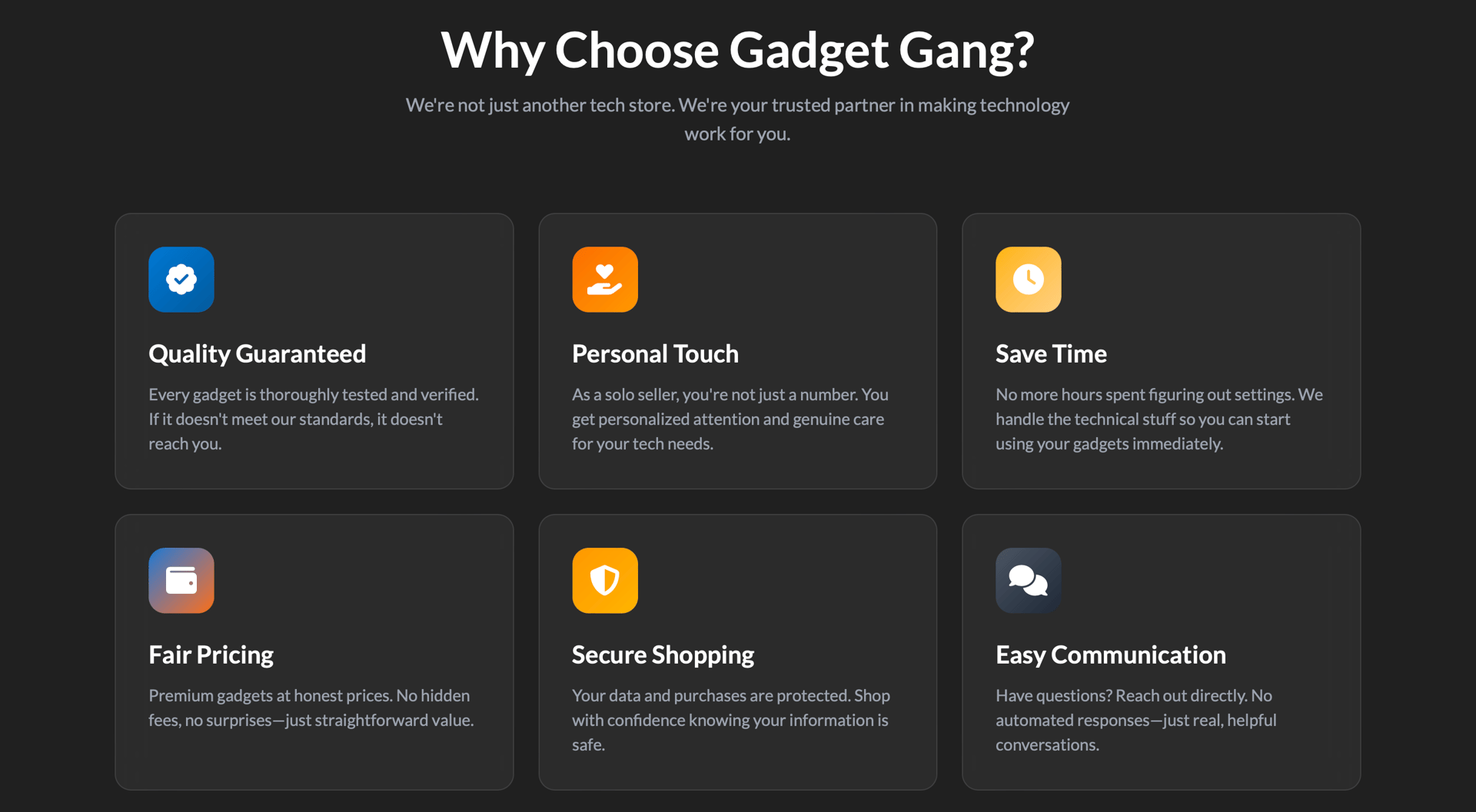 Gadget Gang Tech Marketplace screenshot
