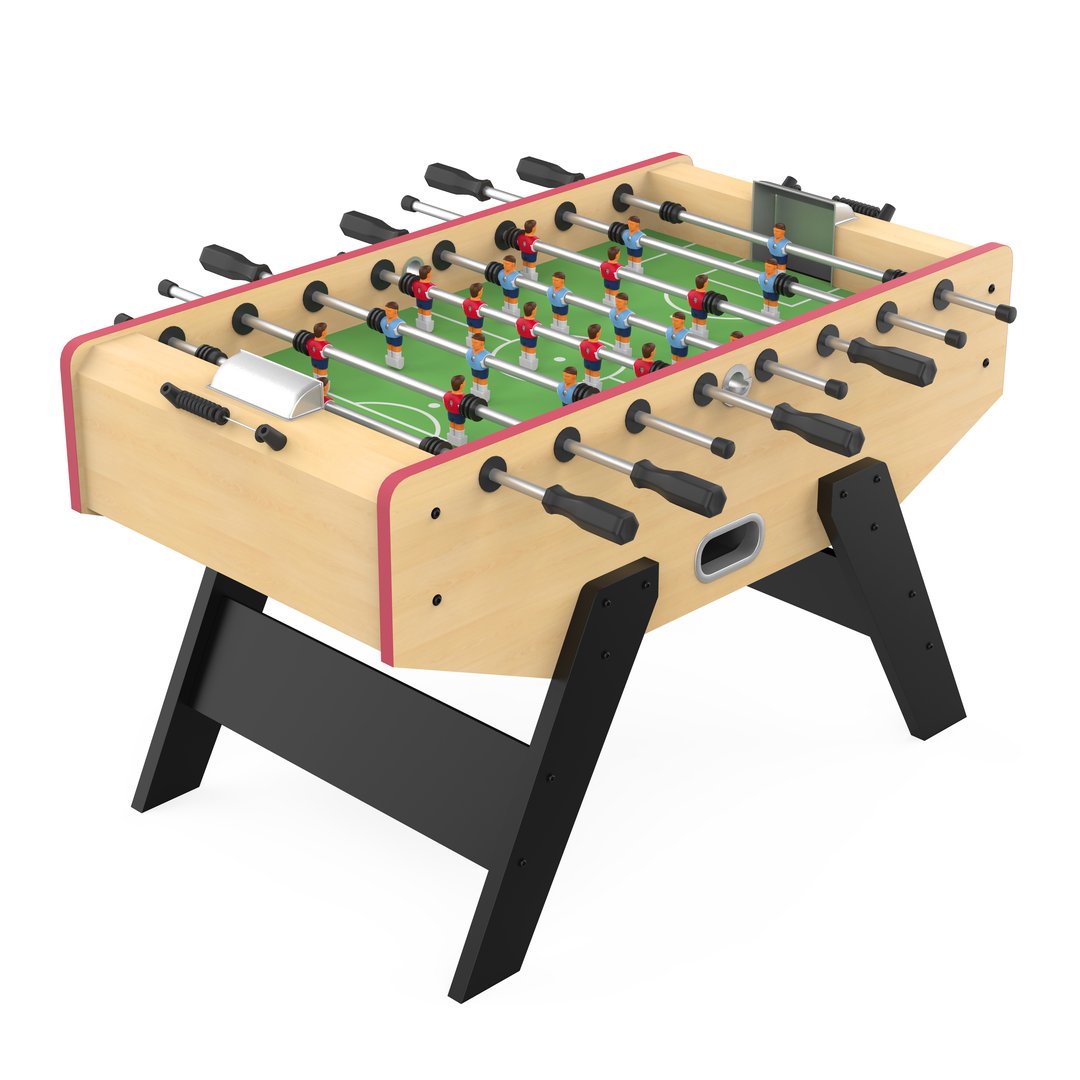 Foosball Soccer Table Game isolated on white background. 3D render