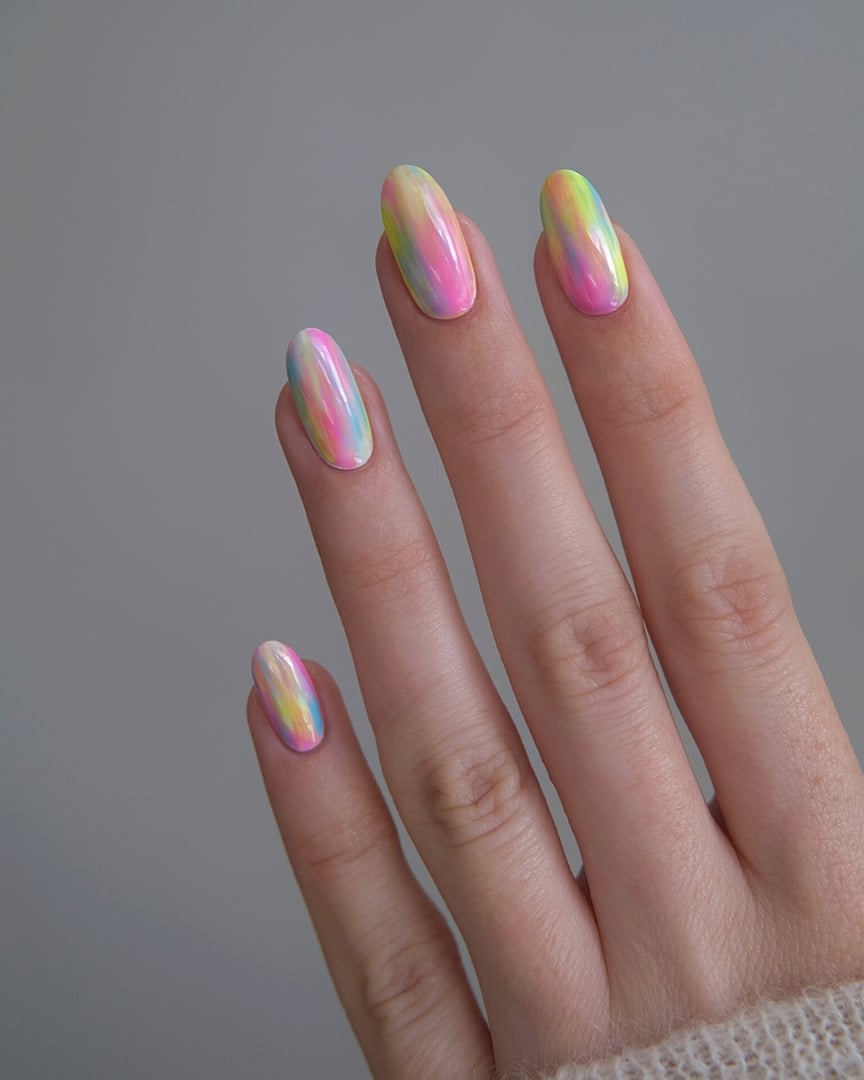 New and modern hand nail manicure with different modern and innovative shapes and drawings with artificial nails _Nail trimming, manicure, personal care, skin and body care