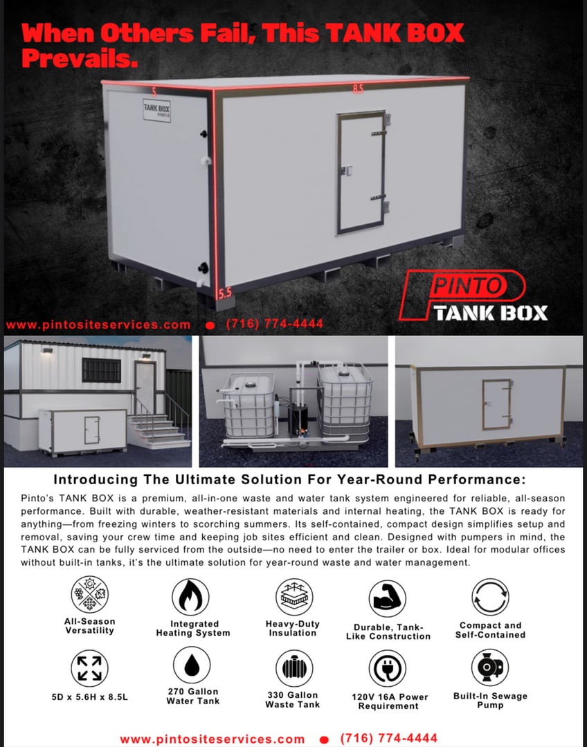 Waste tank box for construction sites