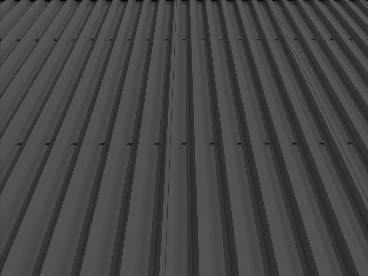 Metal sheet roof on sky background, black roof, 3D rendering.