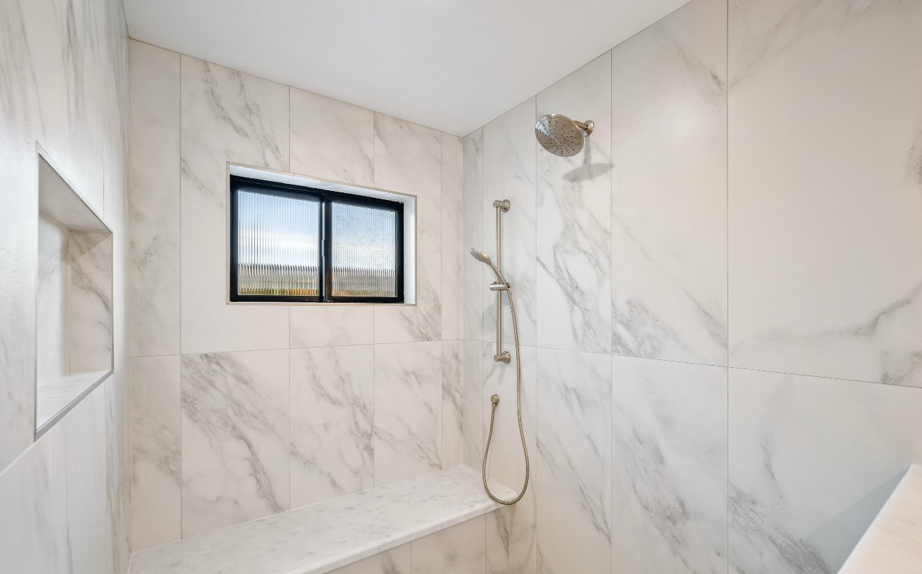 Professional tile installation with precision craftsmanship and elegant design