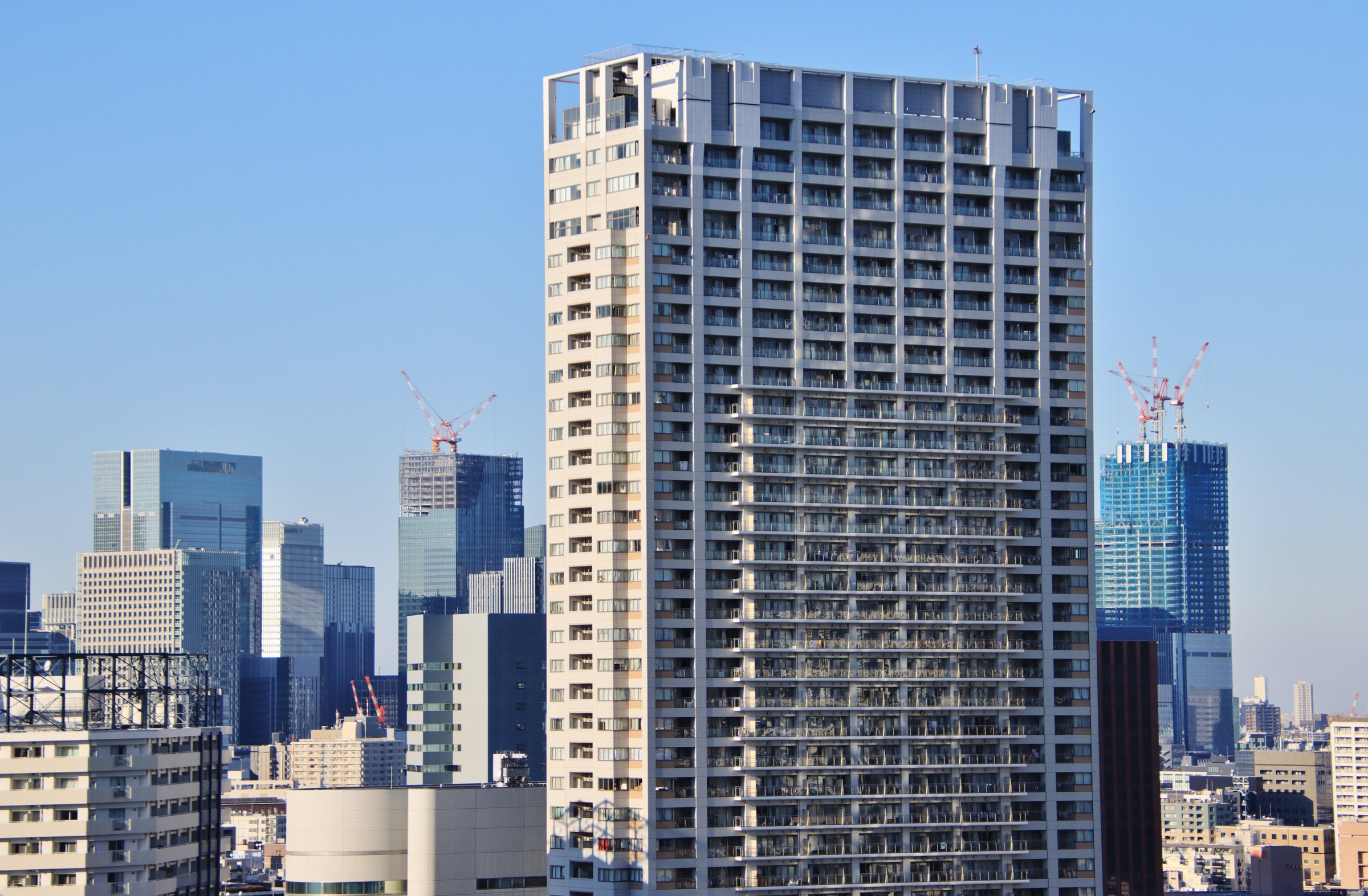 Skyline around Tokyo Station and Kachidoki (Tokyo, Japan)