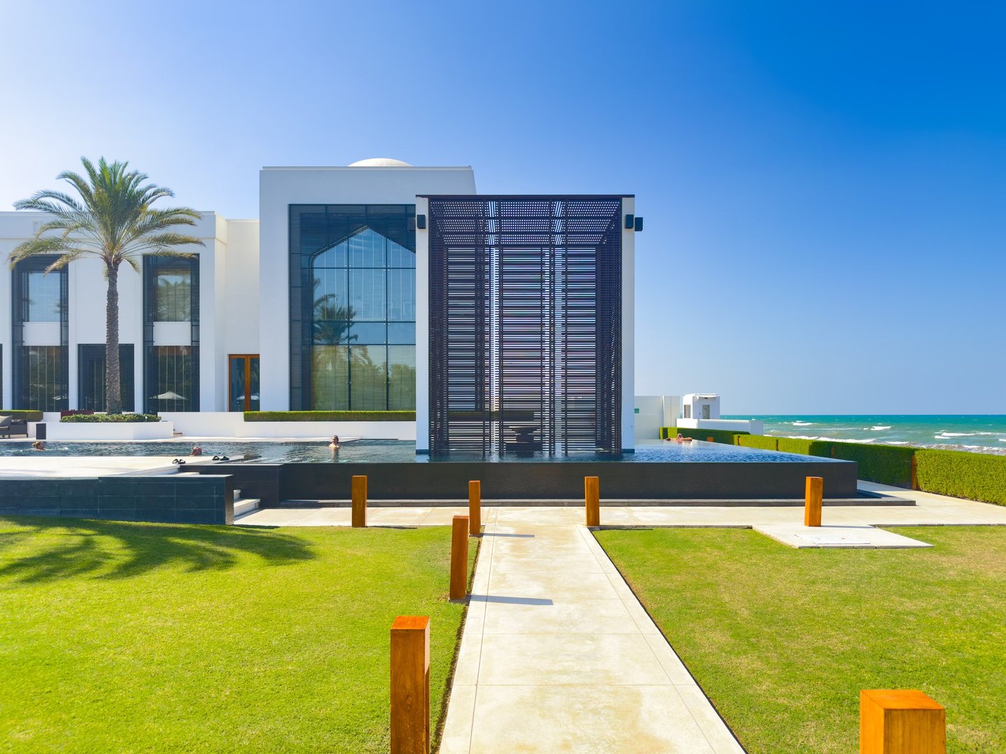 The Chedi Muscat is an elegant luxury hotel in Oman designed by Jean-Michel Gathy. It opened in 2003 and is part of the Leading Hotels of the World