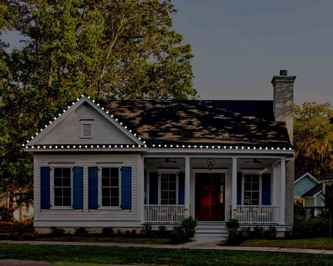 Single story house Christmas lighting mockup