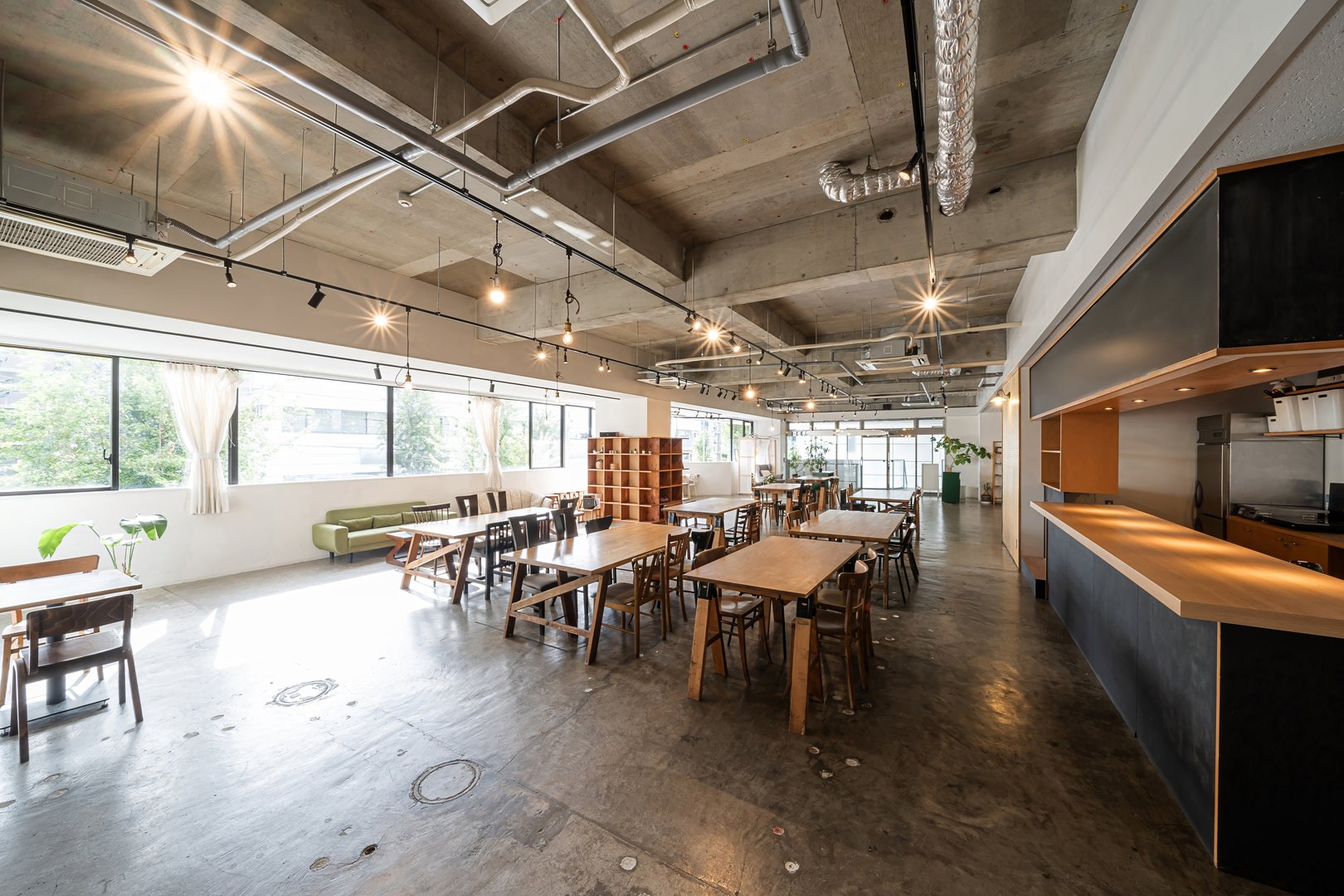 Interior of event space and cafe