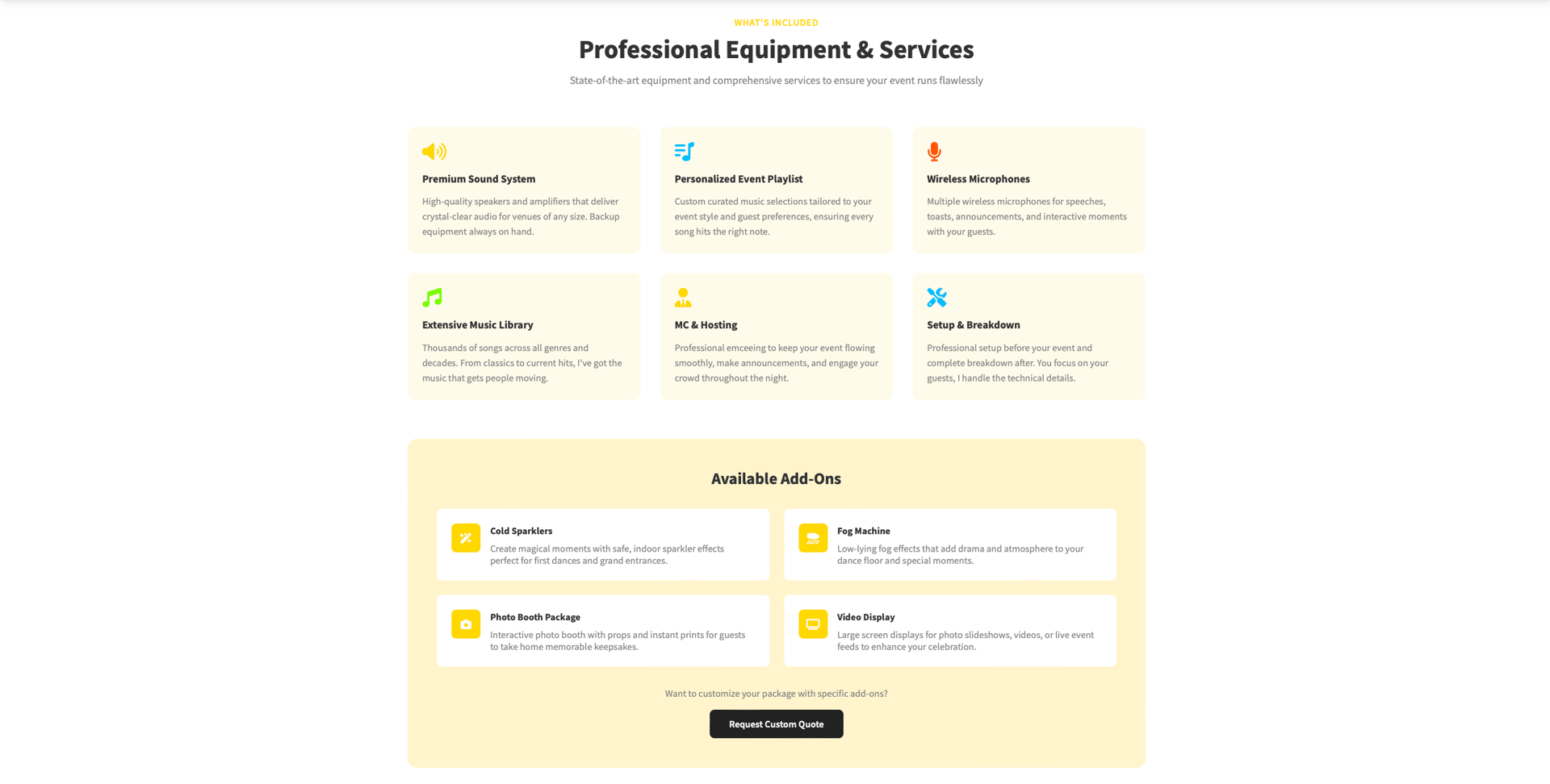 DJ Booking website project