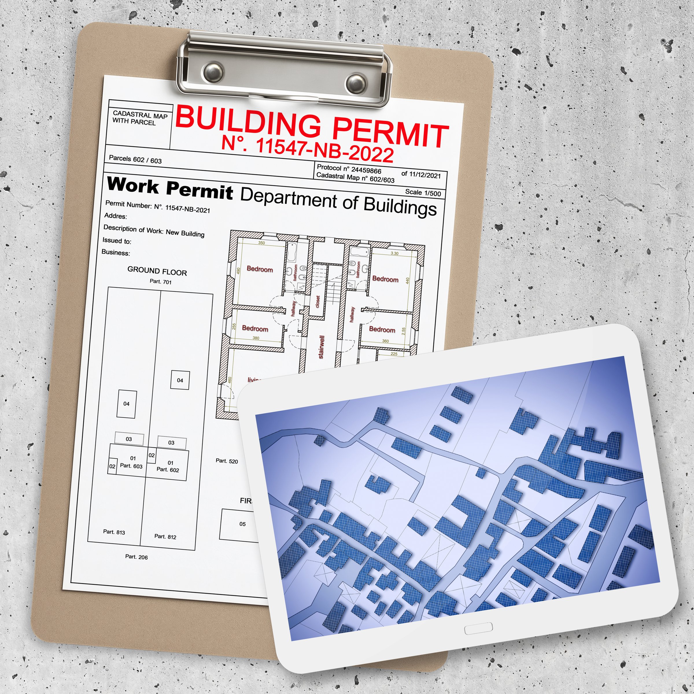 Building permit application concept