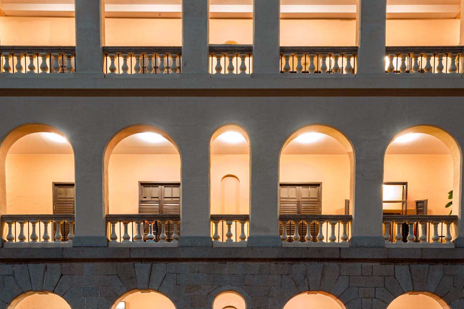 Historical building at night