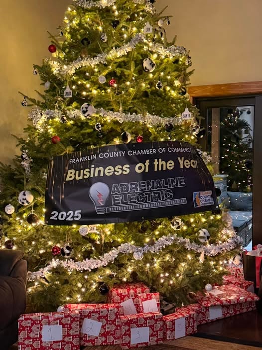 Adrenaline Electric Business of the Year Award Ceremony with Christmas tree