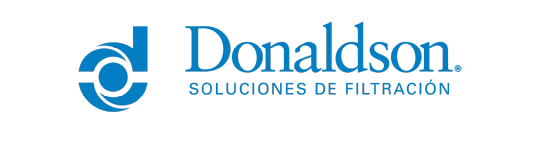 Logo of Donaldson with the text "SOLUCIONES DE FILTRACIÓN" below and a circular design to the left.