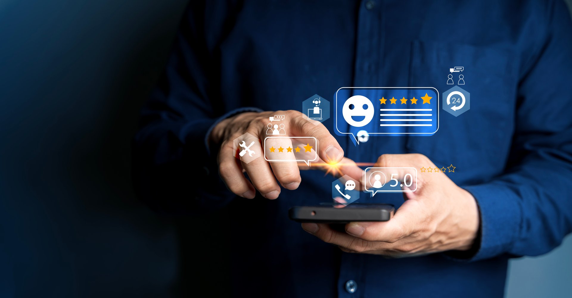 Customer review satisfaction feedback survey concept, Customer can evaluate quality of service leading to reputation ranking of business. for satisfaction service satisfaction.