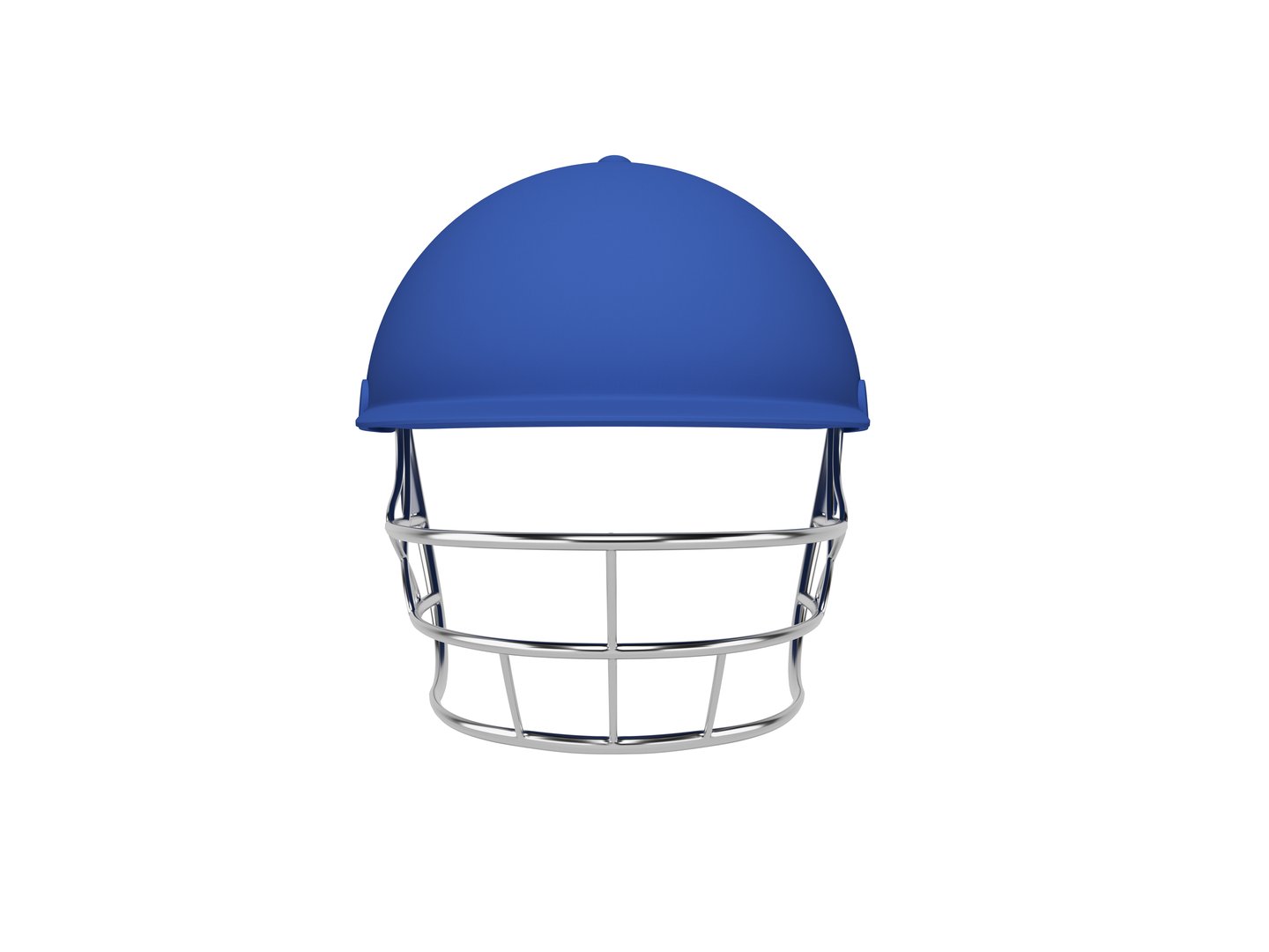Cricket helmet front view on white color background. Horizontal composition. ısolated with clipping path.