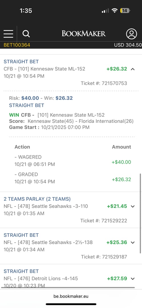 Client B betting results screenshot 5