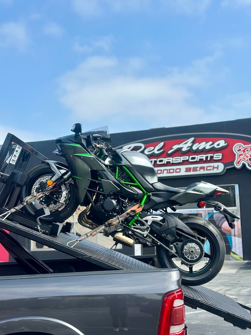 LA Power Tow Motorcycle Transport - Purple Bike