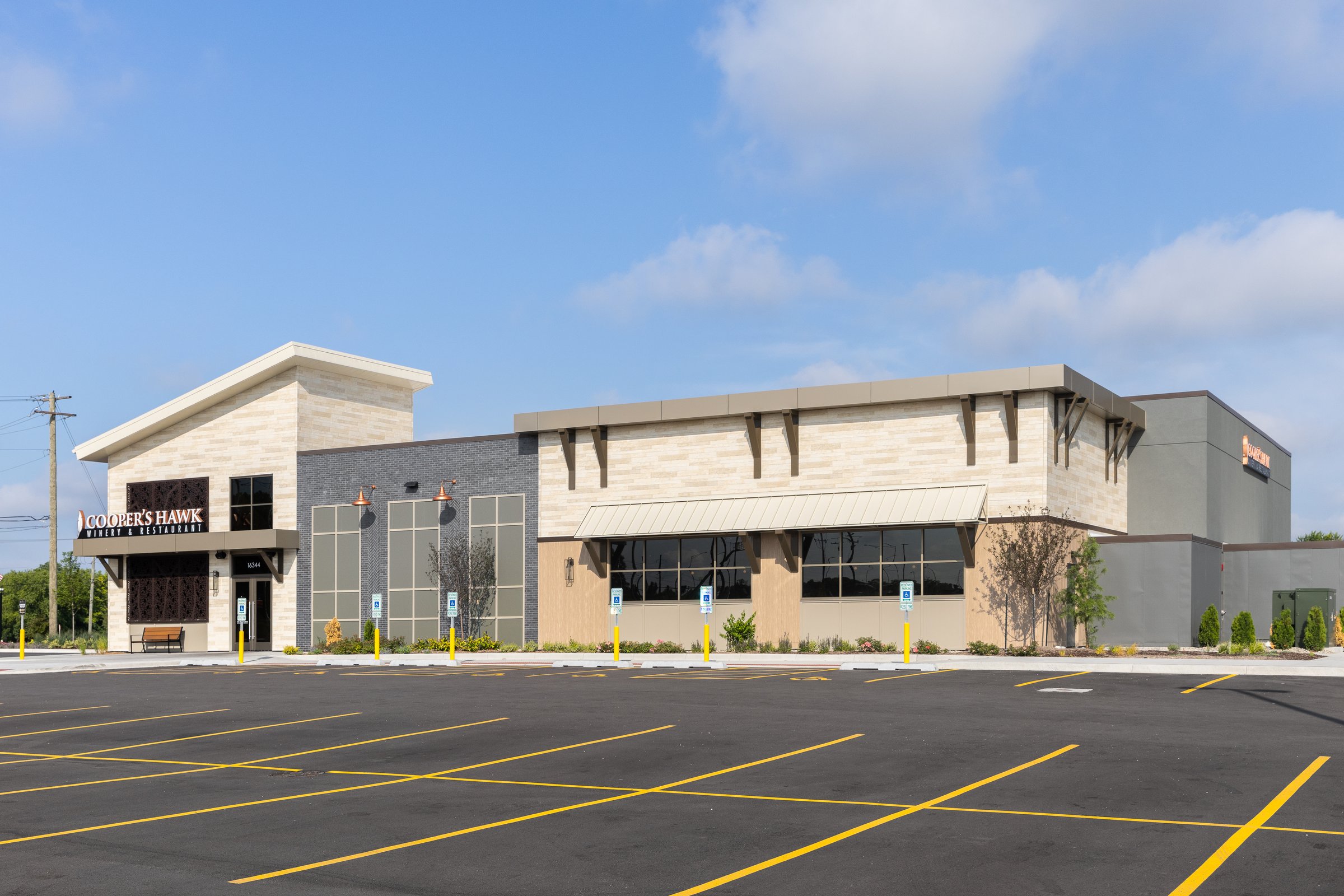 Plainfield, IL, USA - July 16, 2025: Cooper's Hawk Winery and Restaurant features delicious food and their own branded wine with locations throughout the United States of America.