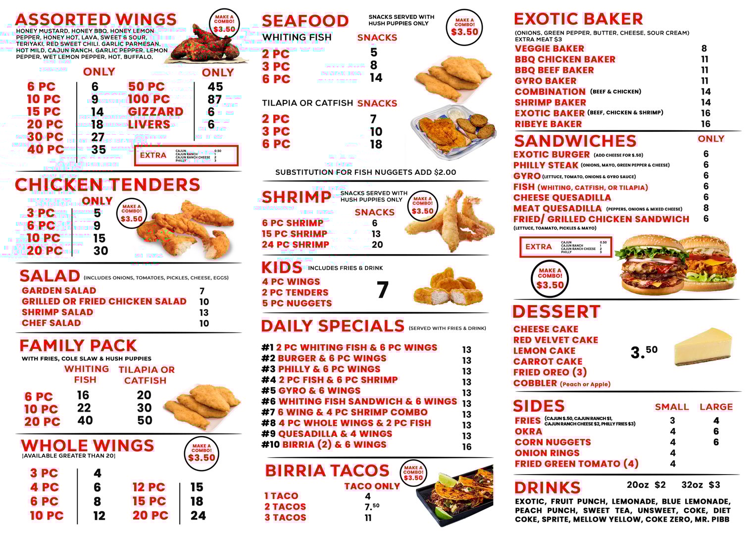 Restaurant menu page 2