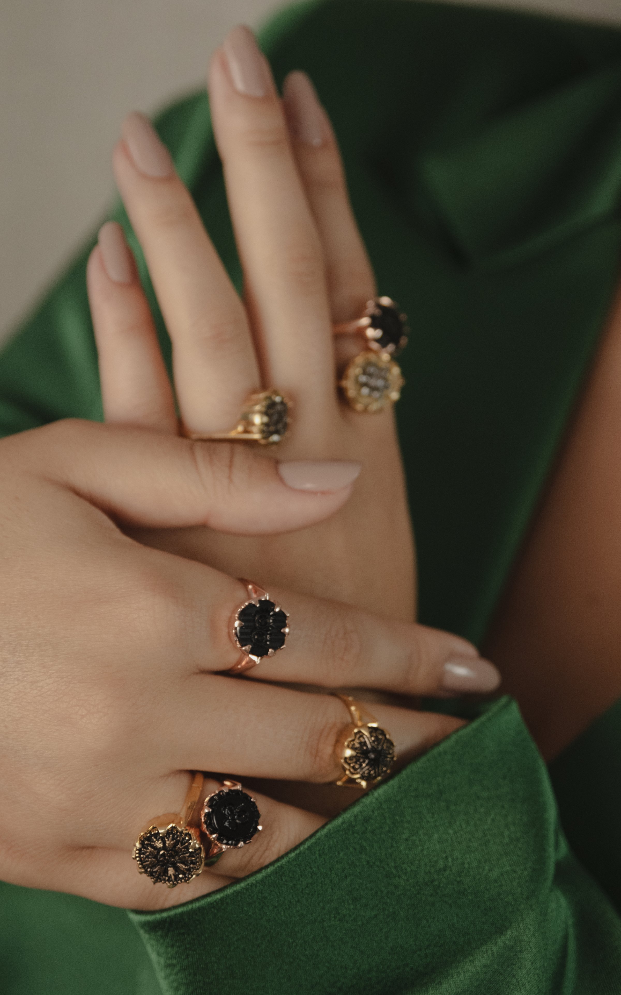 Anel Cupcake - Botão Vitoriano Século XIX