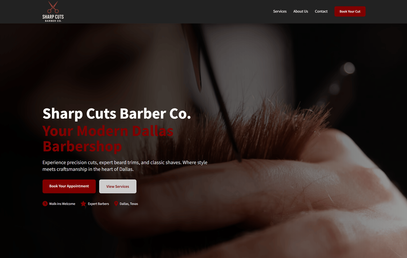 Professional service website with clean layout and call-to-action sections