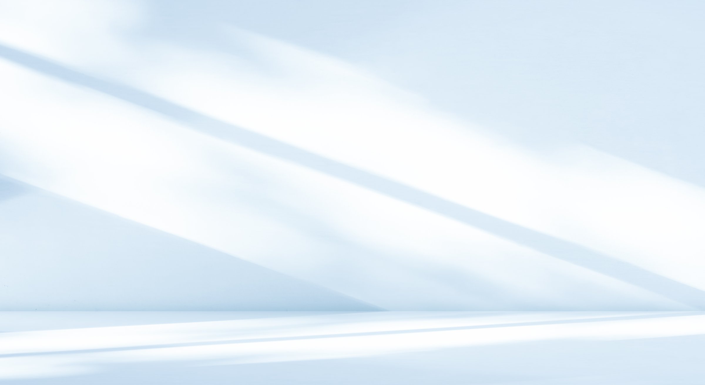 Background Blue light refraction texture overlay on white wall for product present,3D Studio room and podium Display with drop diagonal holographic flare and shadow, prism light effect on floor