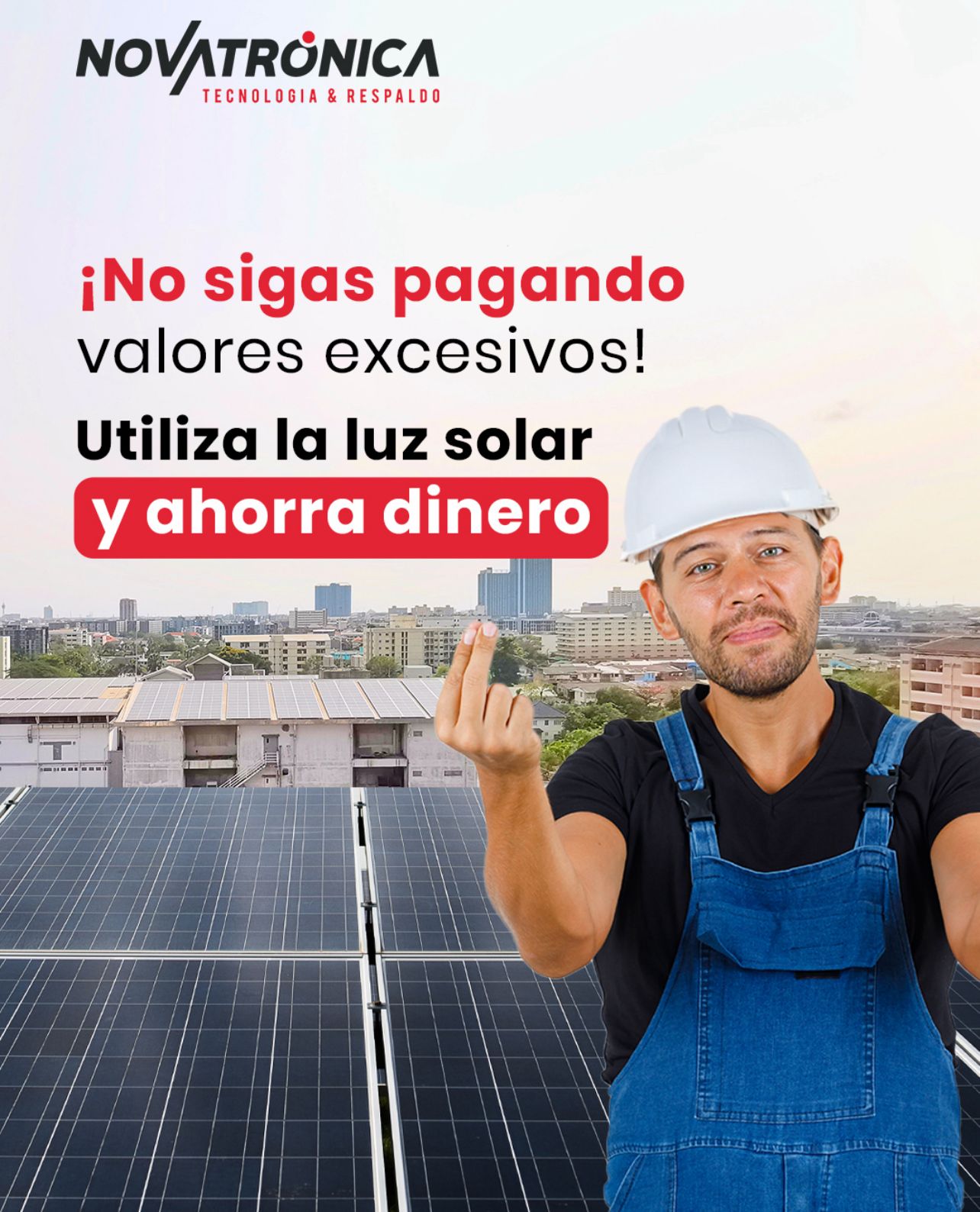 Instalación de paneles solares Novatrónica